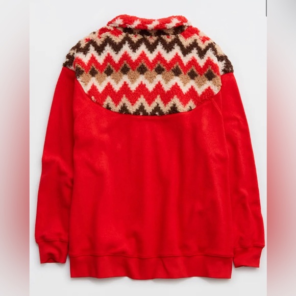 Aerie Hometown Holiday Quarter Zip Sweatshirt Size XL NWT - Picture 2 of 5